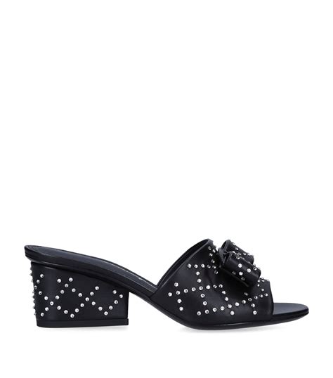 black mules embellished pearls ferragamo|black ferragamo.